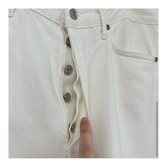 AGOLDE '90s Mid-Rise Straight-Leg Loose Crop Jeans in off white NWT - Picture 9 of 11